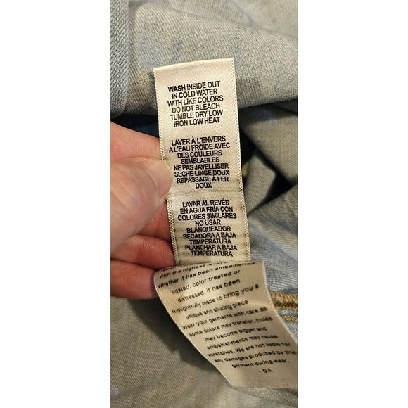 Good American Soft Denim Jean Shirt Women's Size 1/S Casual Preppy - Picture 10 of 11